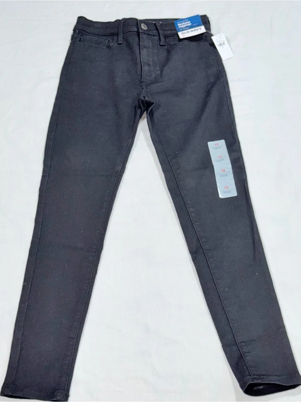 Old Navy Girls Extra High-Rise Rockstar 360 Stretch Black Jeggings 12 NWT O82